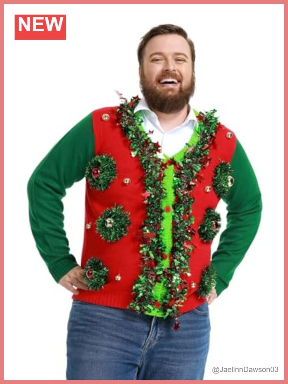 Ugly Christmas Sweater 3D Xmas Pullover Festive Holiday Party Acrylic